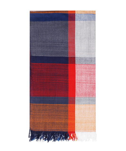 Streep sjaal | Rood Pastel Multi Ruit