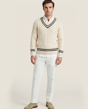 Cricket Pullover v-hals | Wit