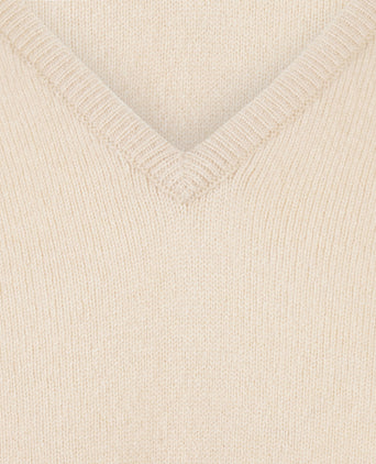 Pullover v-hals lamswol *Sale* | Beige