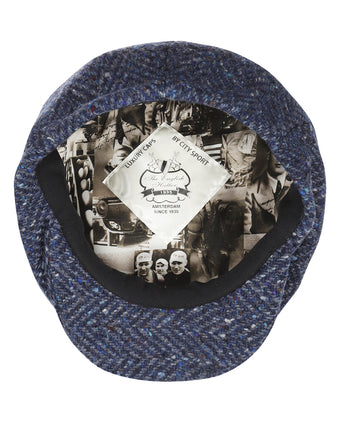 Tweed Ballon Cap | Blauw