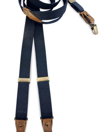 Strik/bretel combi met clips en patten | Blauw