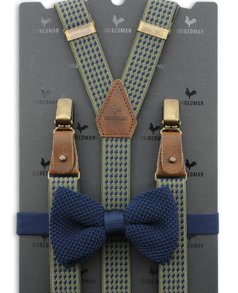 Strik/bretel combi met clips en patten | Blauw