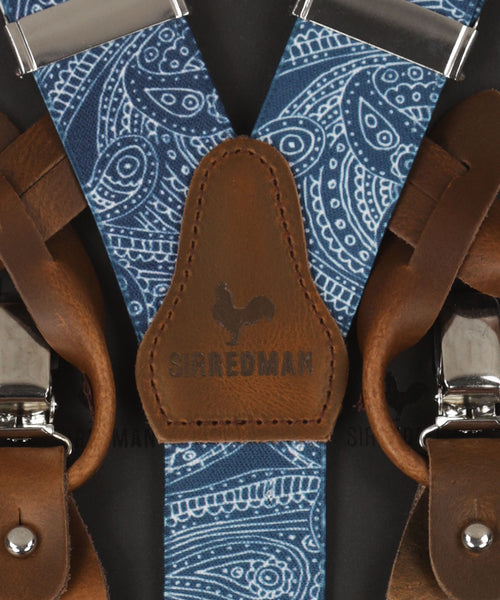 Strik/bretel combi met clips en patten | Blauw