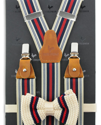 Strik/bretel combi met clips en patten | Wit