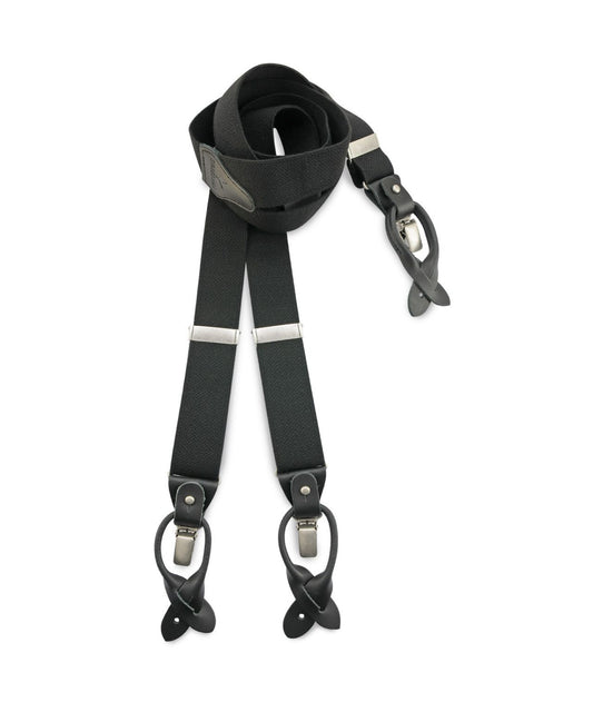 Luxe Bretels Clip/Leer | Zwart