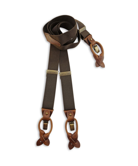 Luxe Bretels Clip/Leer | Donkerbruin