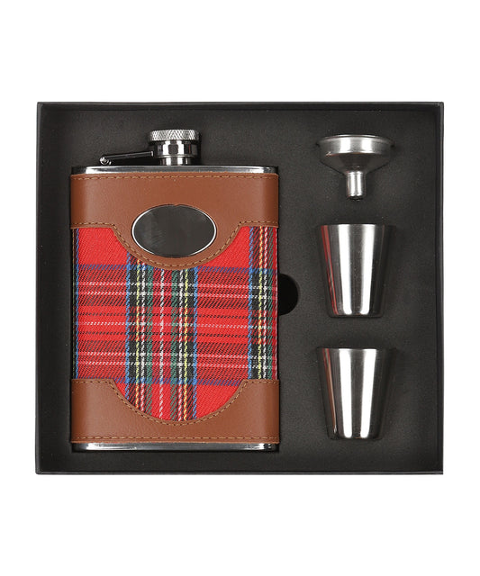 Tartan Flask with Funnel and Cups 8oz | Tartan
