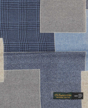Sjaal Patchwork Wol | Blauw