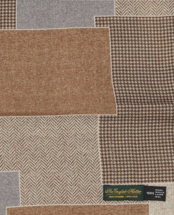 Sjaal Patchwork Wol | Bruin