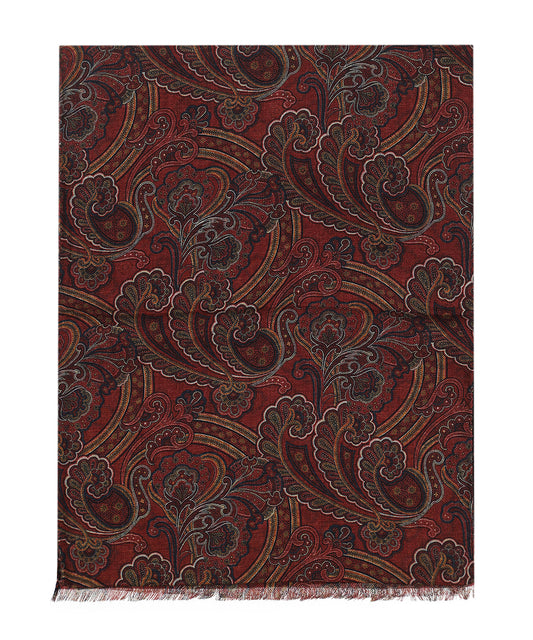 Sjaal 100%Wol | Donker Rood Paisley