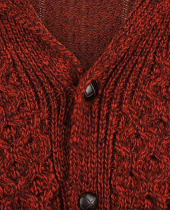 Knoop Kabelvest uit Ierland | Bordeaux Rood