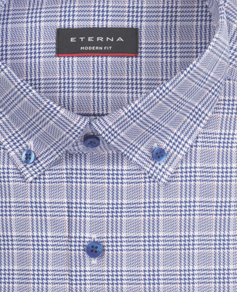 Overhemd geruit button down | Blauw
