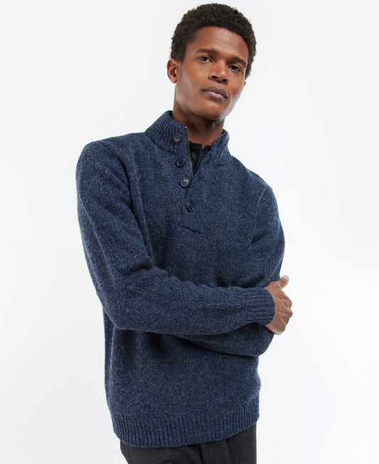 Pullover Calder Half Zip | Blauw Melange