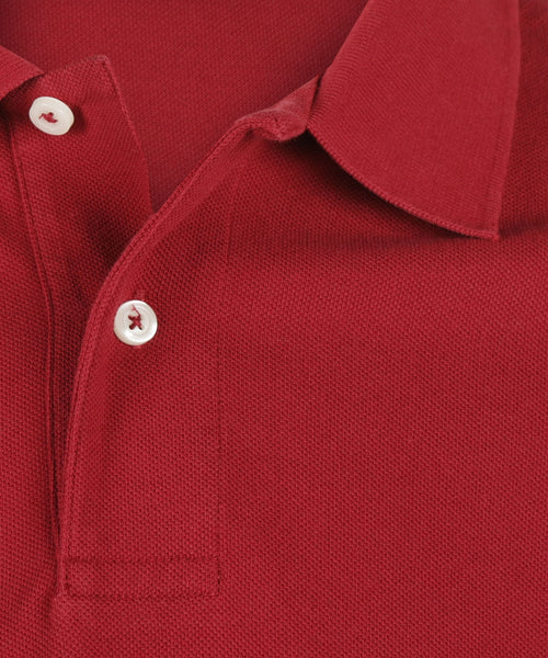 Polo piqué korte mouw | Bordeaux Rood