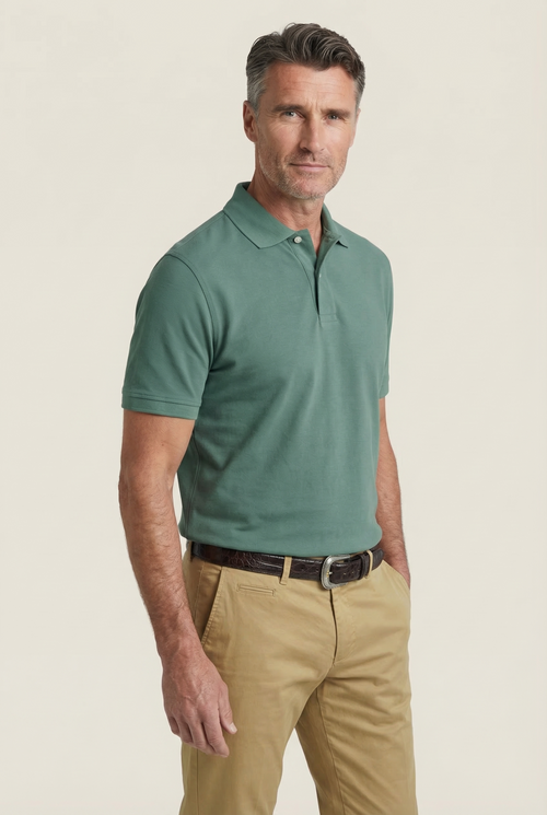 Polo piqué korte mouw | Groen