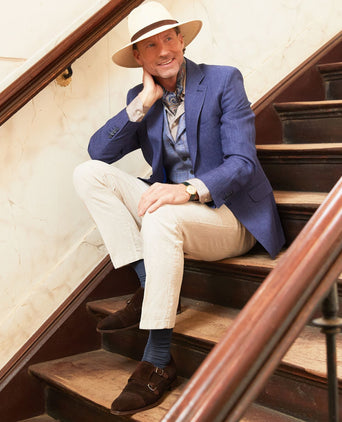 Chino Derby Linnen en Katoen | Bruin