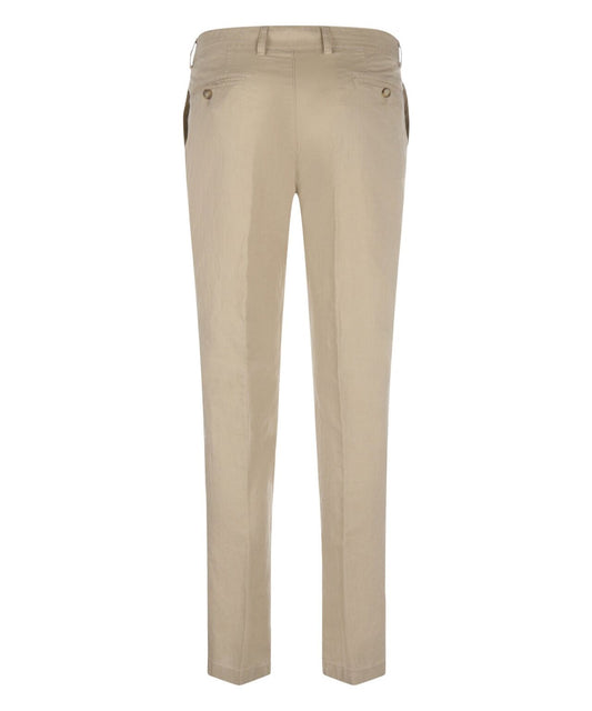 Derby Linnen/Katoen Pantalon | Beige