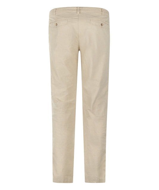 Derby Linnen/Katoen Pantalon | Licht Beige