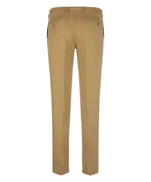 Derby Linnen/Katoen Pantalon | Camel