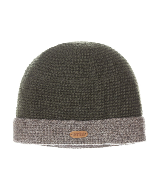 Muts Wol Fleece Lining | Donker Groen Taupe