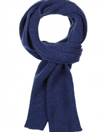 WL Cashmere Rib Sjaal | Blauw