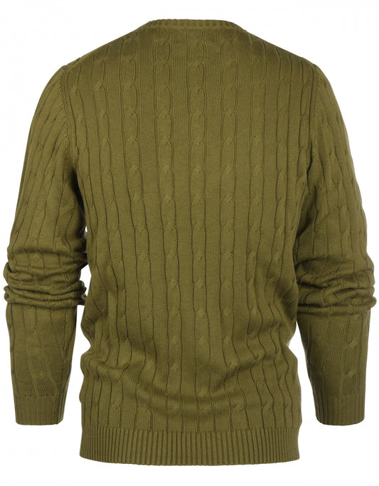 Ronde Hals Cotton/Cashmere | Moss Green
