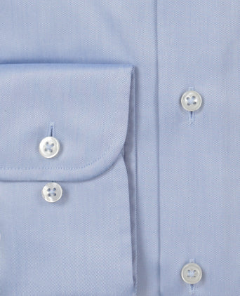 Overhemd uni semi spread boord | Blauw