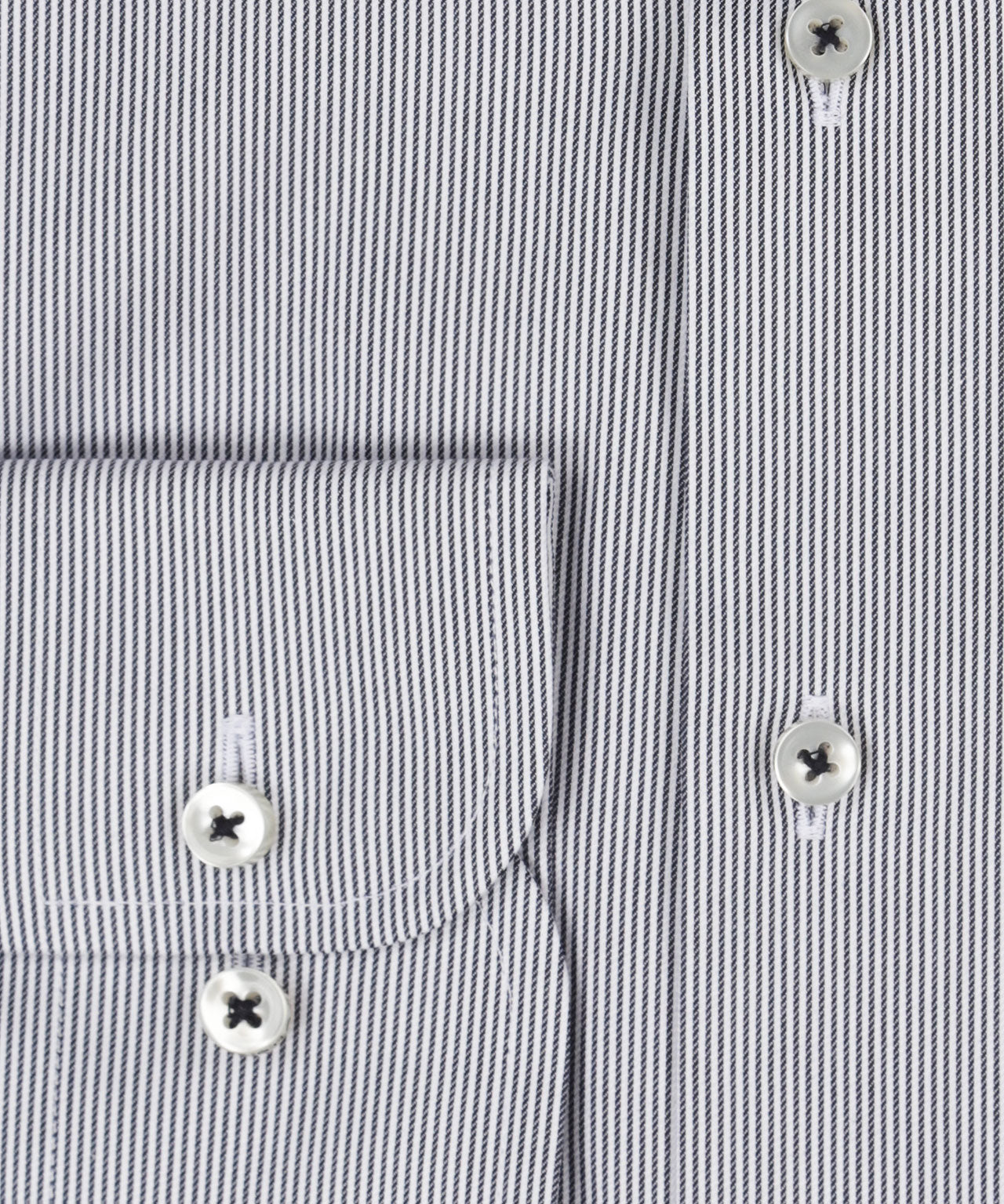 Shirt katoen | Navy/Wit micro streep