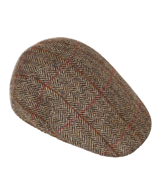 Jockey Tweed Cap | Bruin Herringbone Overcheck