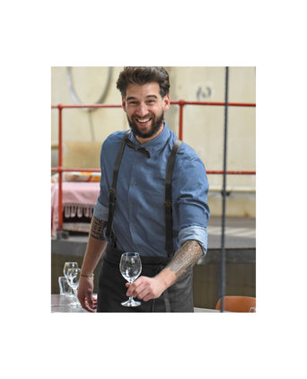 Leren 2-in-1 bretels met clips en patten | Zwart