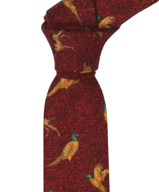 Stropdas Wol | Bordeaux Fazant