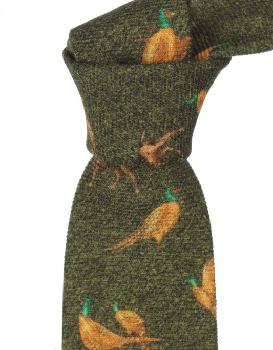 Stropdas Wol | Groen Fazant