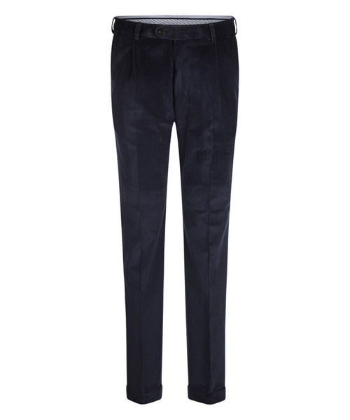 Corduroy Pantalon Brede Rib | Navy Blauw