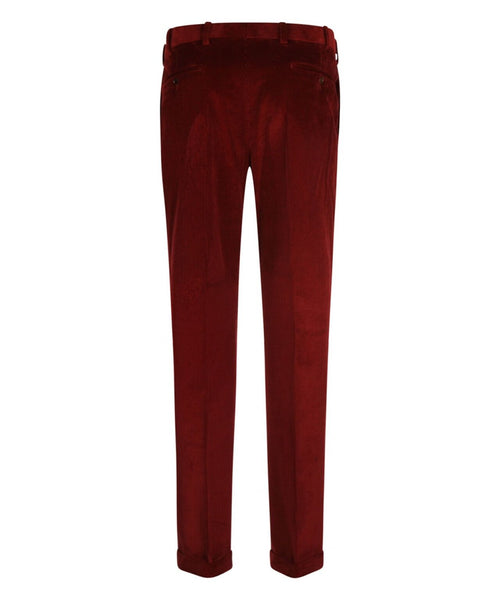 Corduroy Pantalon Brede Rib | Bordeaux Rood