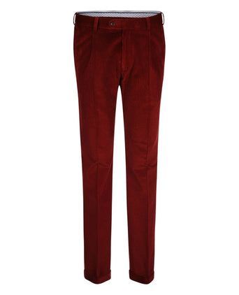 Corduroy Pantalon Brede Rib | Bordeaux Rood