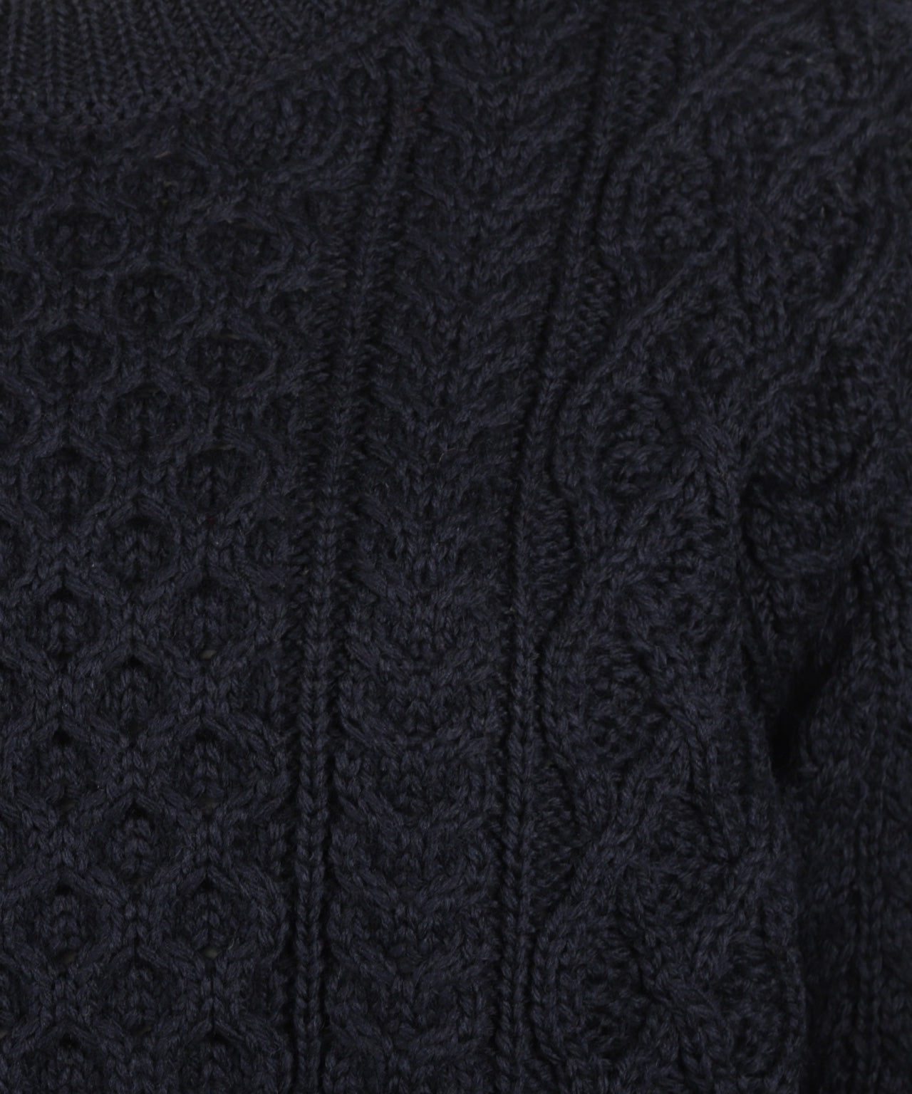 Aran Ronde Hals pullover | Navy