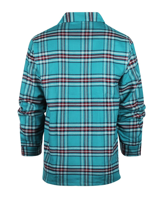 Derek Rose Flannel Pyjama | Aqua/Red check
