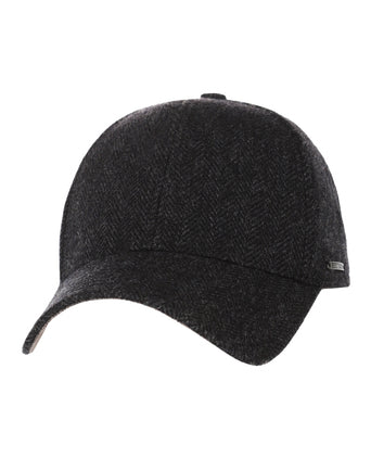 Setson Baseball Cap Herringbone | Zwart