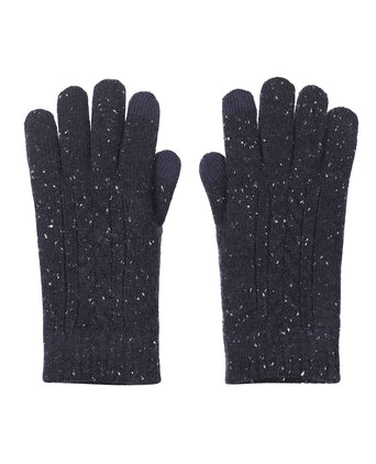 Cable Knit Glove | Navy Blauw