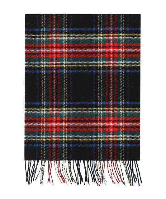 Karierter Lammwollschal | Schwarzer Stewart-Tartan