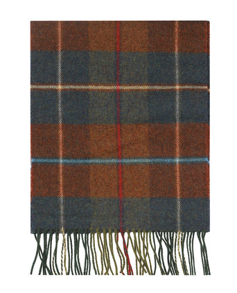 Geruite Lamswollen Sjaal | Rust Brown Blue Red Plaid