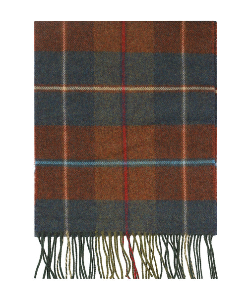 Geruite Lamswollen Sjaal | Rust Brown Blue Red Plaid