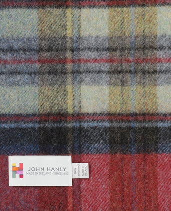 Geruite Lamswollen Sjaal | Red Straw Graphite Plaid