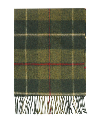 Geruite Lamswollen Sjaal | Country Green Red Cream Plaid