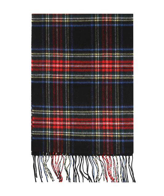 Merino Luxury Wool Scarf | Zwart Rood ruit