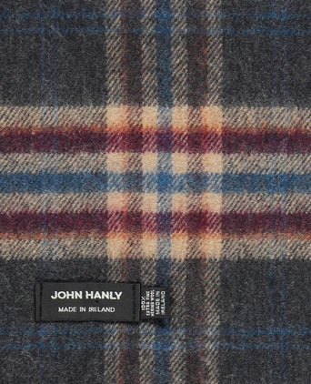 Merino Luxery Wool Scarf | Charcoal Beige Maroon