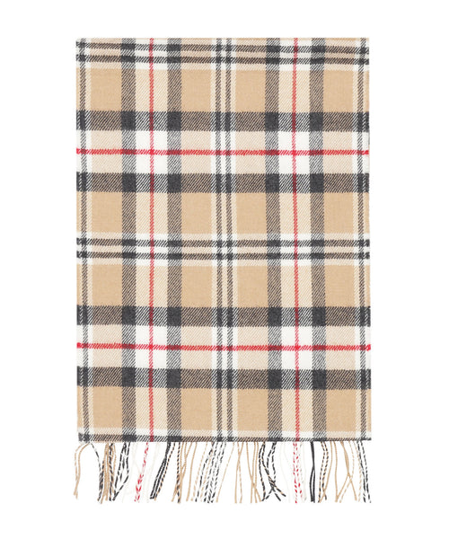 Merino Luxury Wool Scarf | Classic Camel Tartan