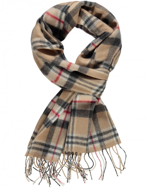 Merino Luxury Wool Scarf | Classic Camel Tartan