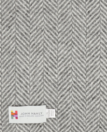 Cashmere Merino Scarf | Grey Herringbone