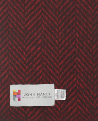 Cashmere Merino Scarf | Red Burgundy Herringbone